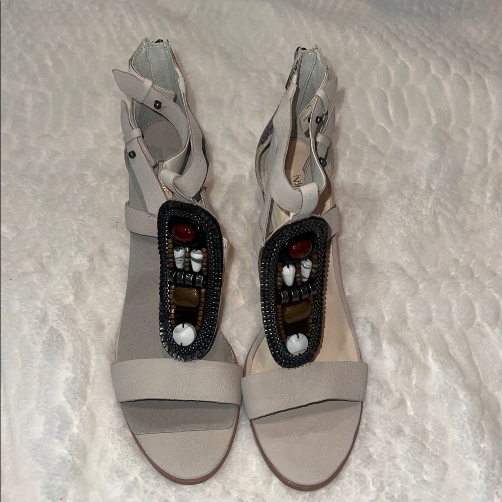 Nine West size 9 Embellished Beige Sandals new w/o box